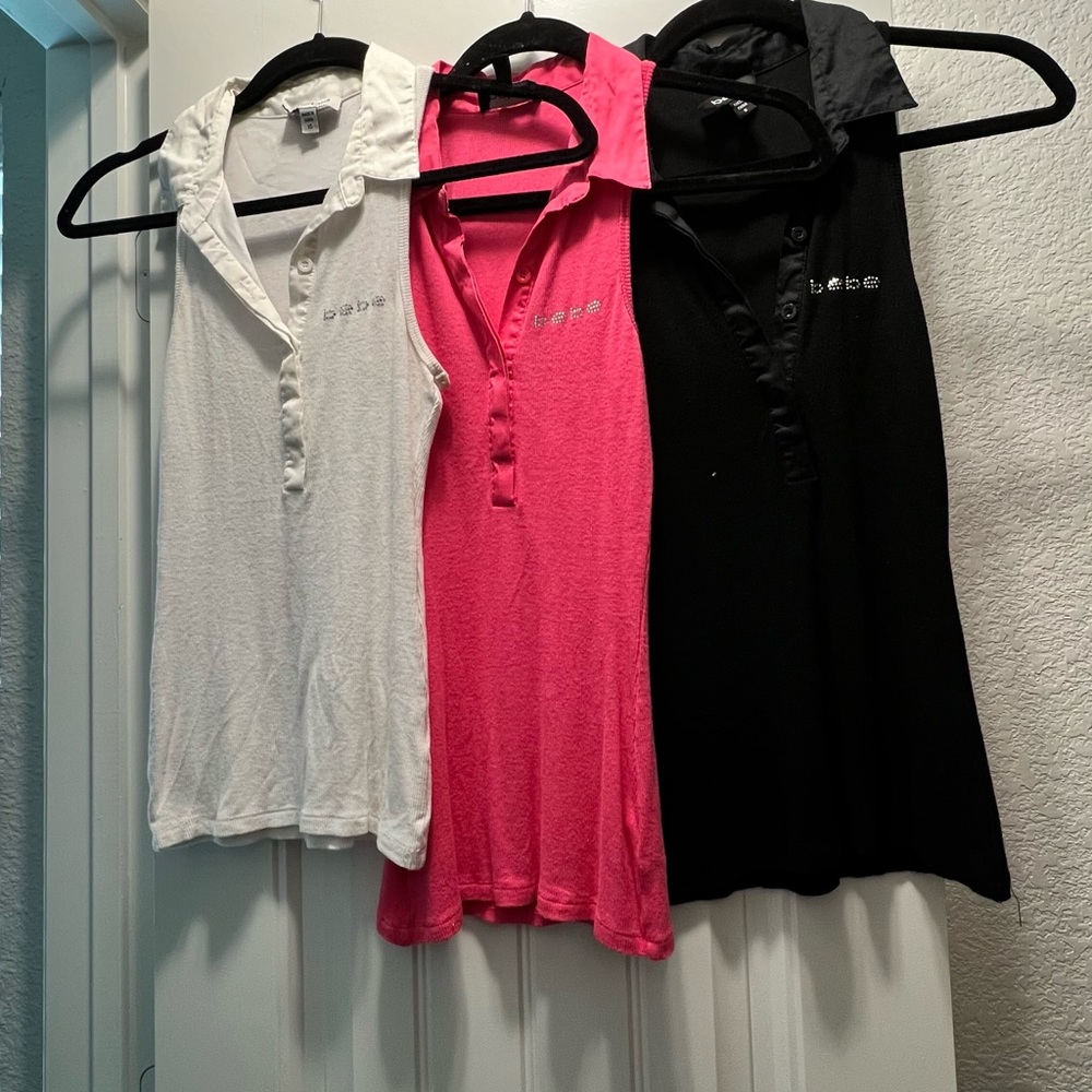 Bebe, nice collard tank looks great with jeans.